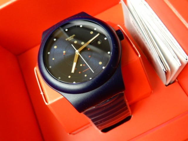 SISTEM SEA FLEX! Sistem 51 Automatic Silicone Swatch/Glow Hands/DATE! NIP-RARE!