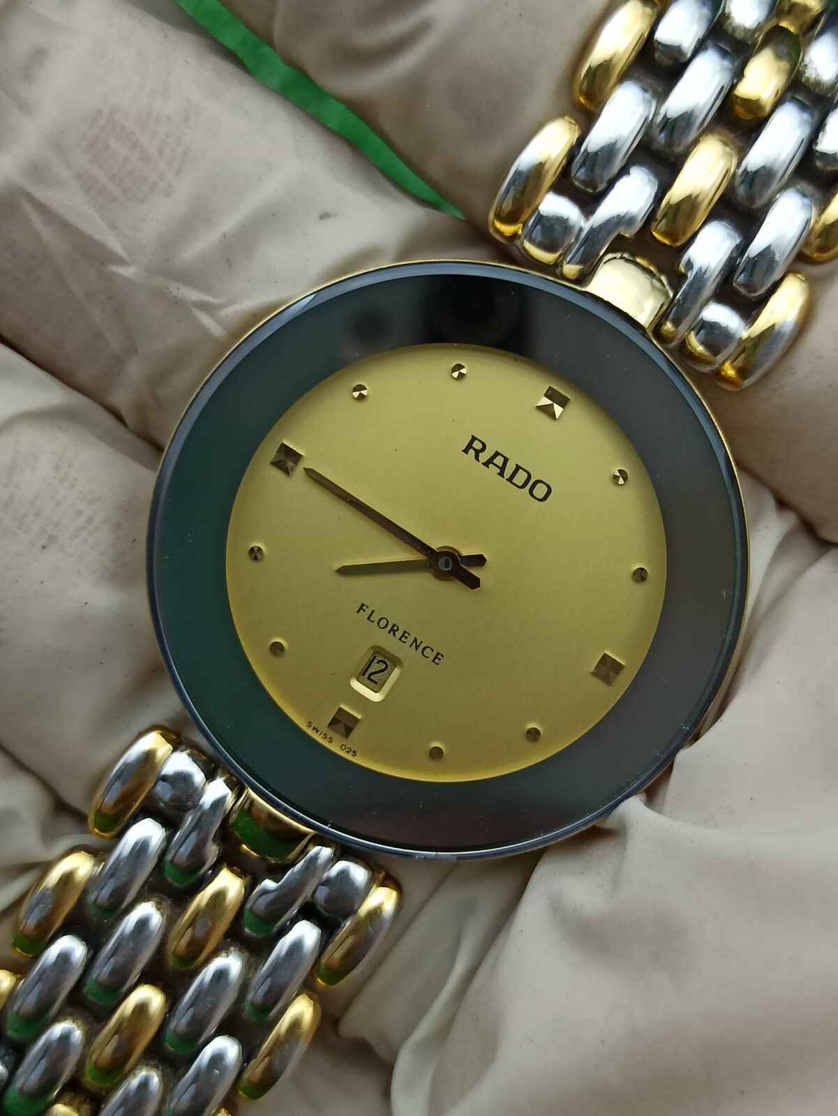 Iconic Model Rado Florence Classic Watch & Half-Gold Swiss Movement 80s Quartz
