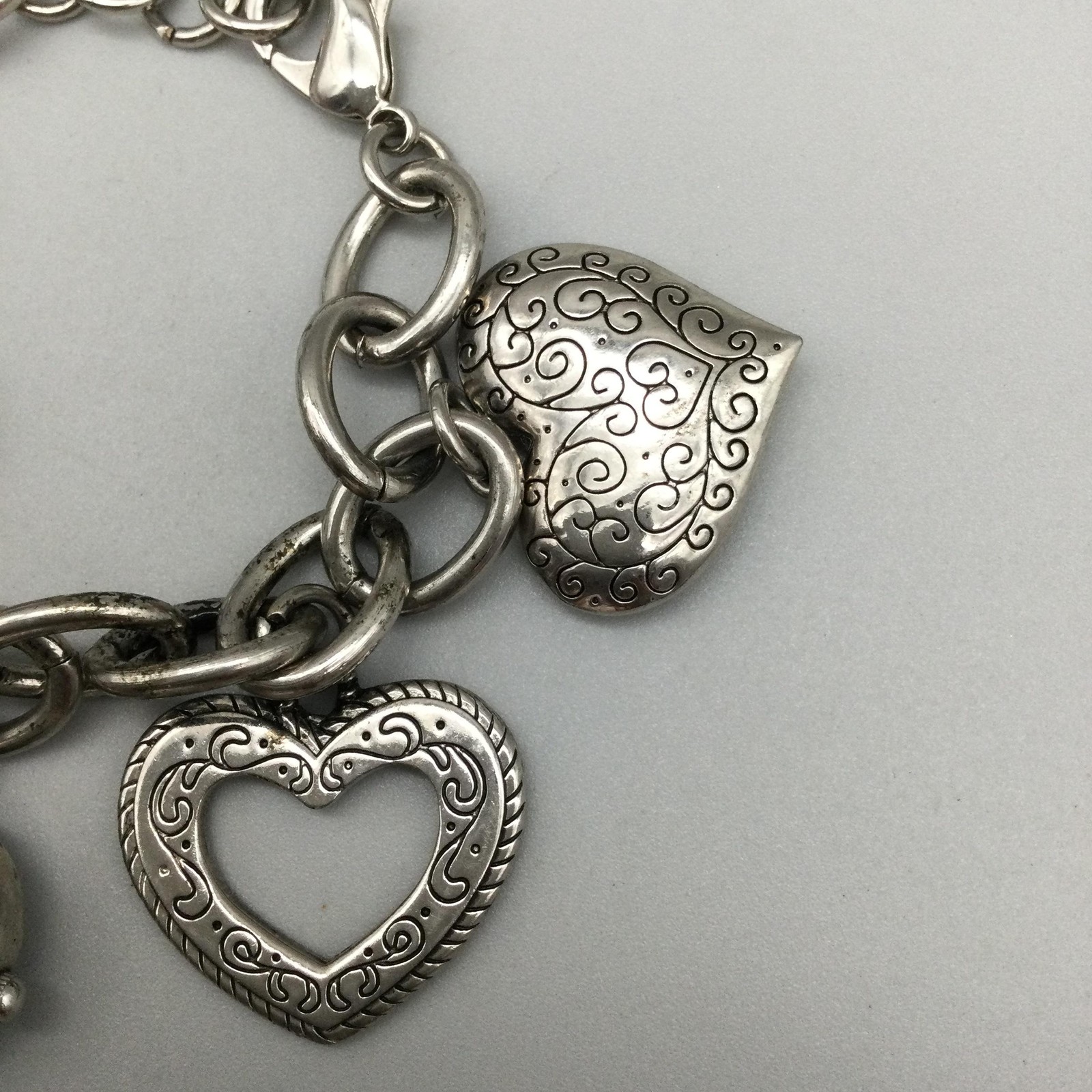 Heart Womens Watch 26mm Heart Shape Dial Silver Tone Charm Bracelet 8.25″