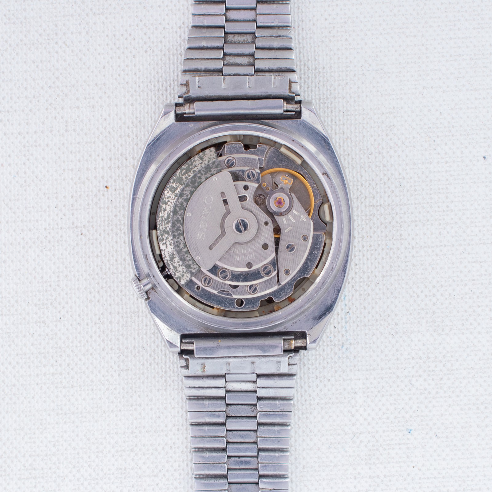 Vintage Seiko 5 Automatic Watch Dark Blue Dial with Gold Accents 6309-522A MINT