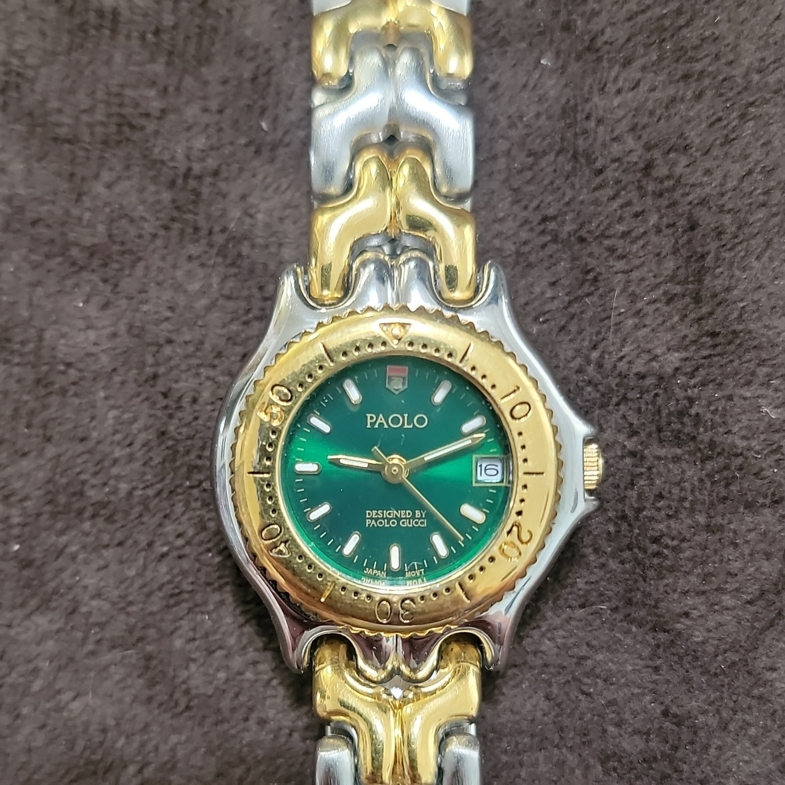 Paolo Gucci Women’s Green Dial Two-Tone SS Quartz Dress Watch Date 23mm