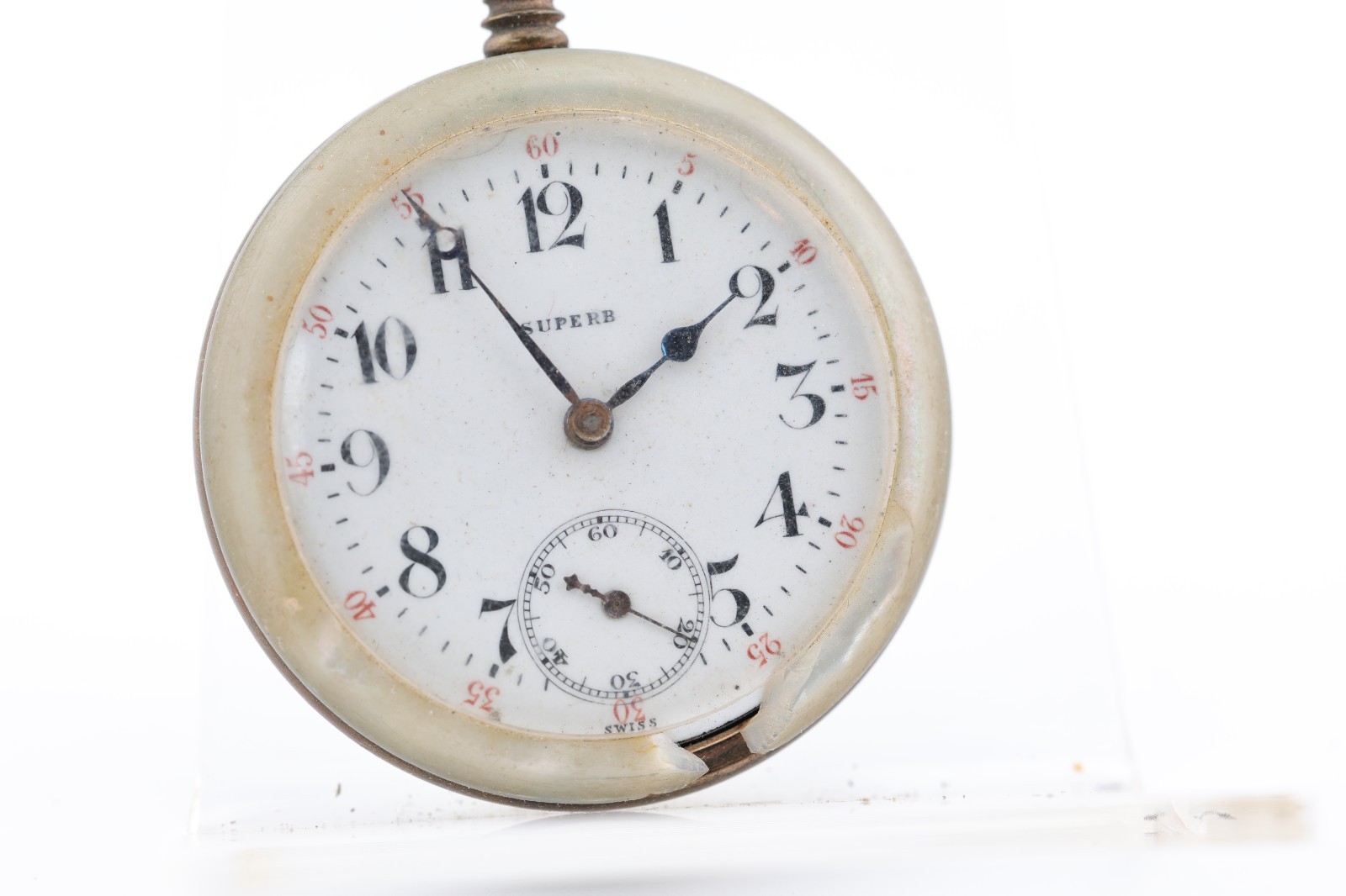 SUPERB MOTHER OF PEARL TH. SANDOZ, 3j POCKET WATCH, 46.3mm, FOR REPAIR (NO)