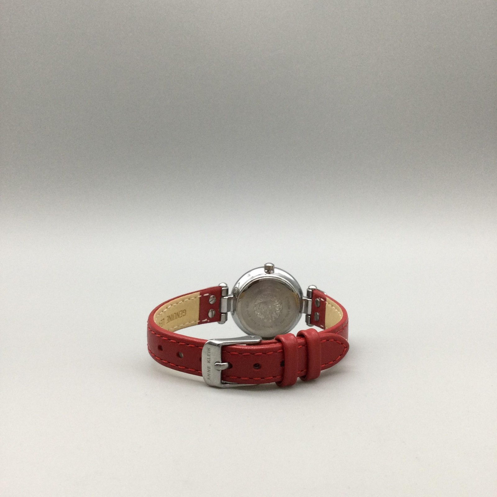 Anne Klein Womens Watch 26mm White Dial Red Leather Dress 10/2143 New Battery