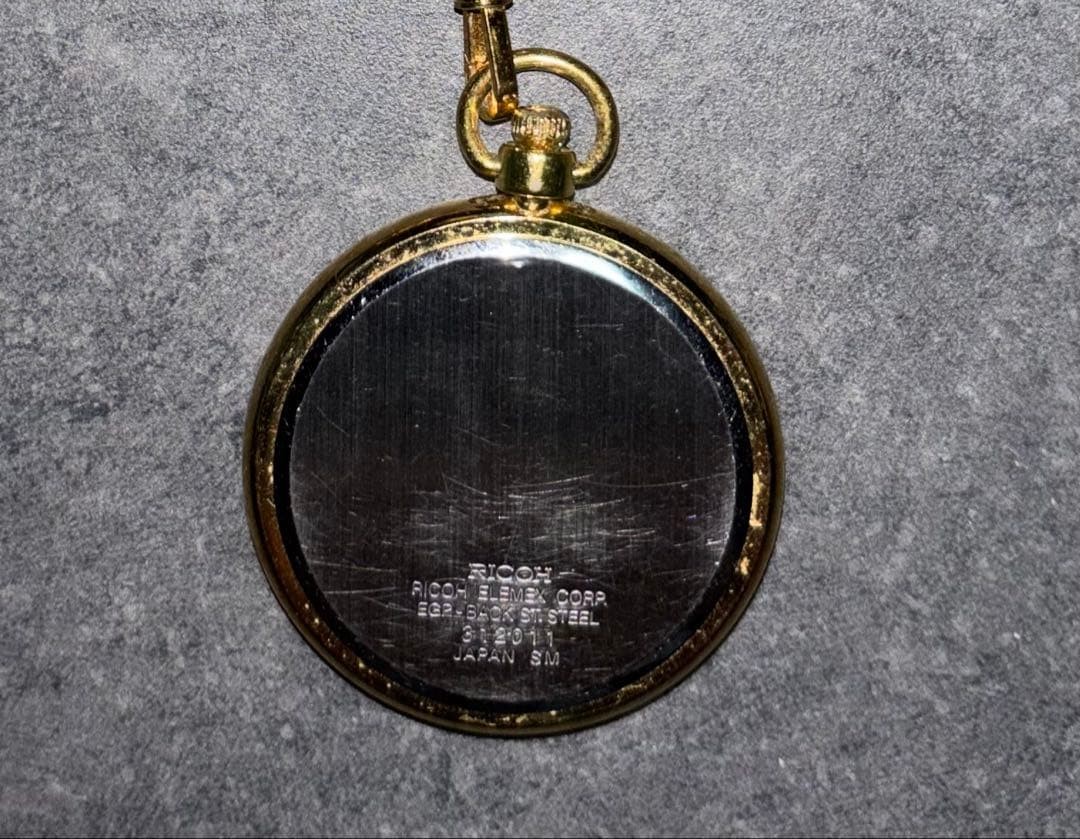 RICOH Gold Pocket Watch Chain Needs Battery