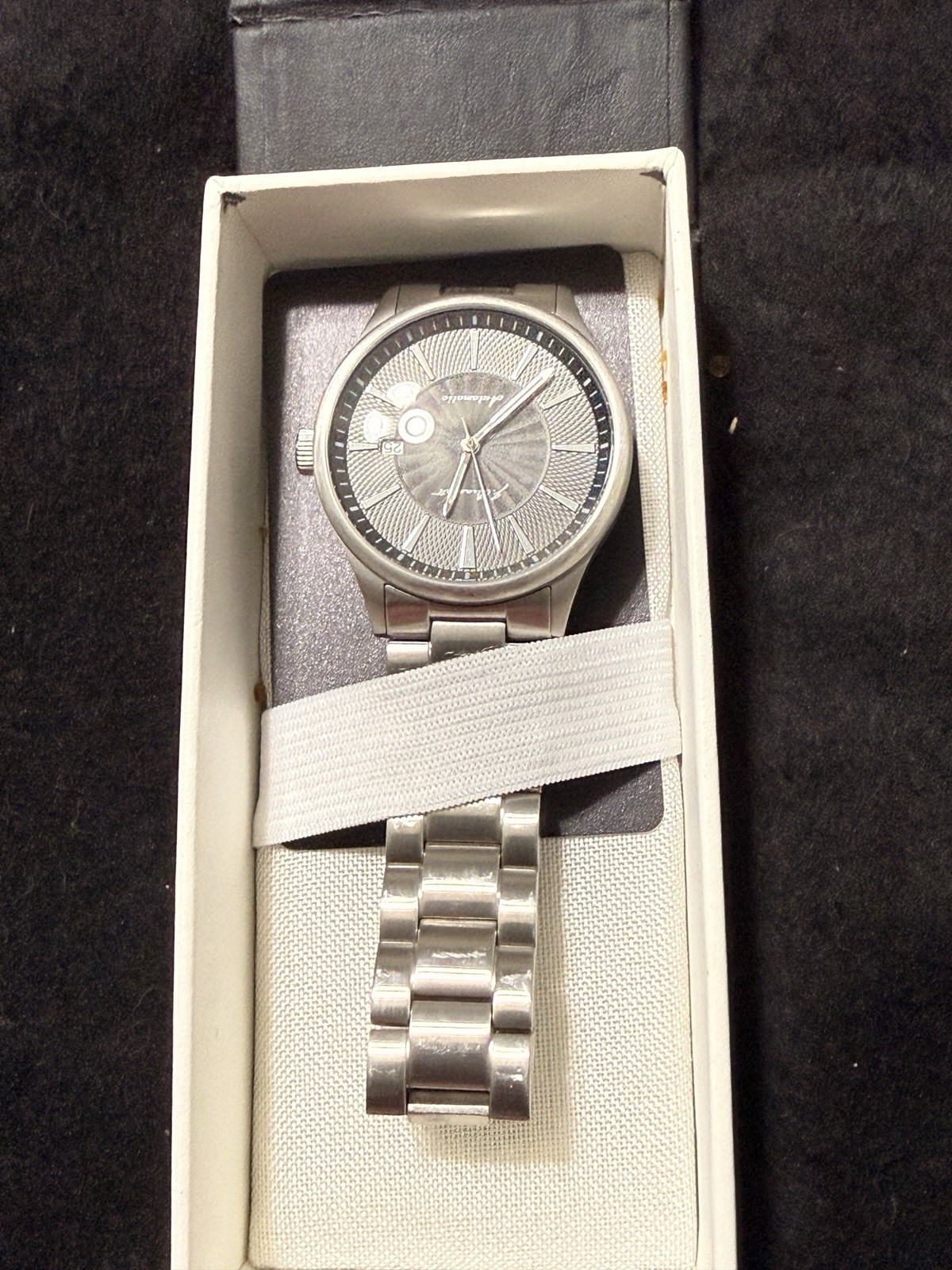 JBrackett CO Automatic Watch Textured Silver/Black