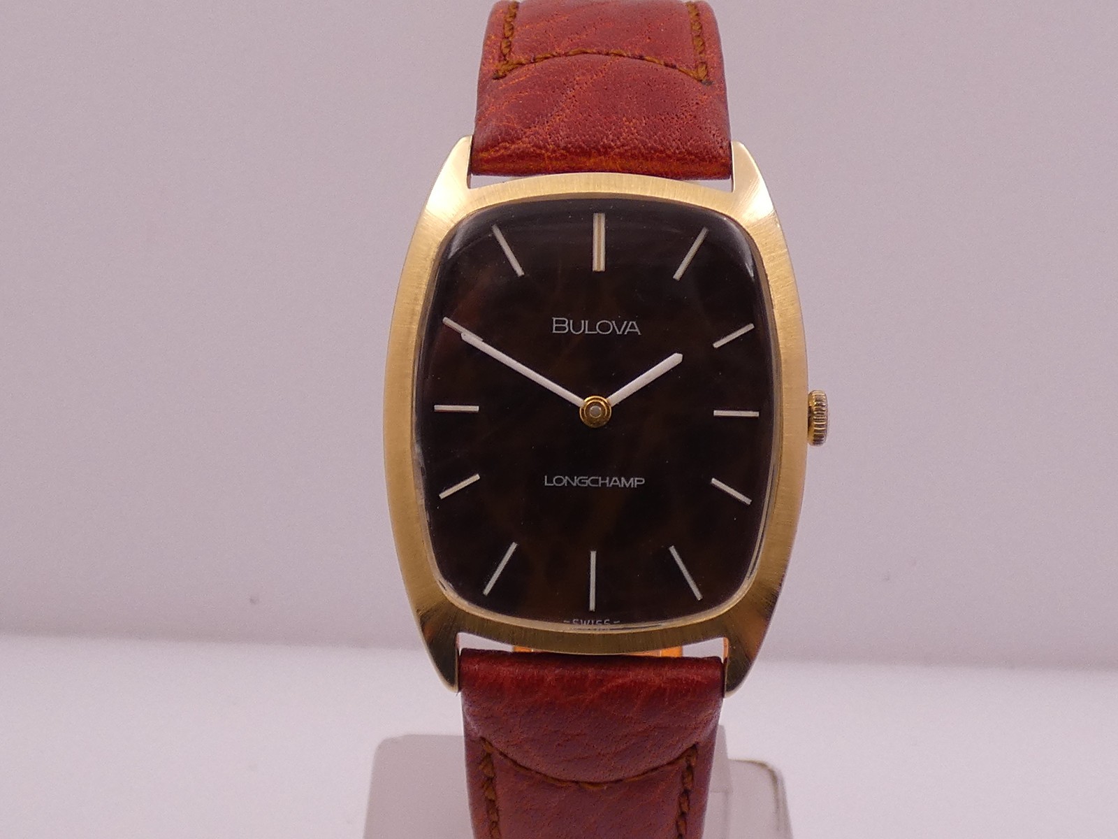 BULOVA LONGCHAMP BARREL VINTAGE ’70s RADICA DIAL 18KT G.F. MANUAL 7630 WATCH
