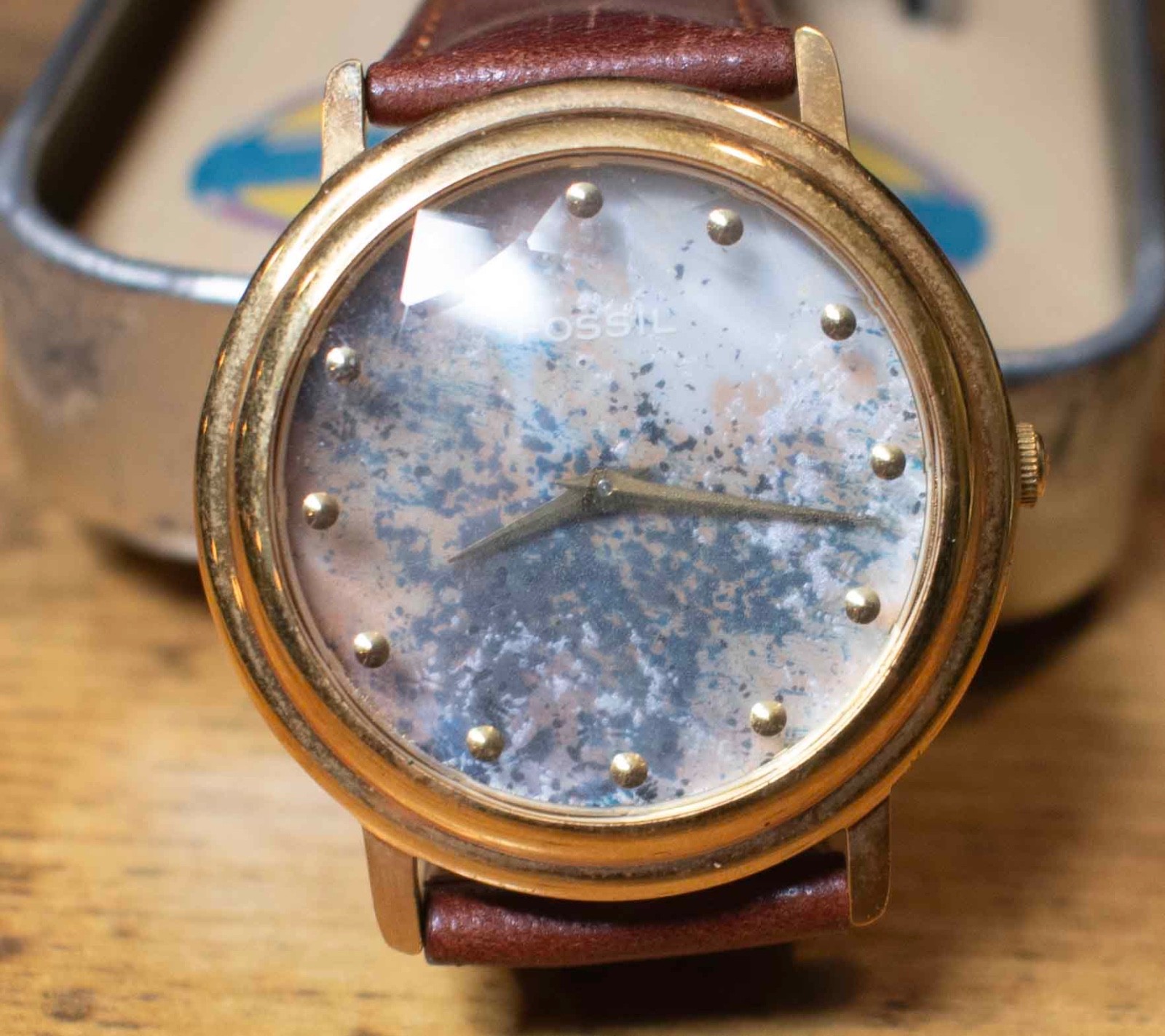 Fossil Coupe De Lux watch set, watch and original collectible packaging Untested