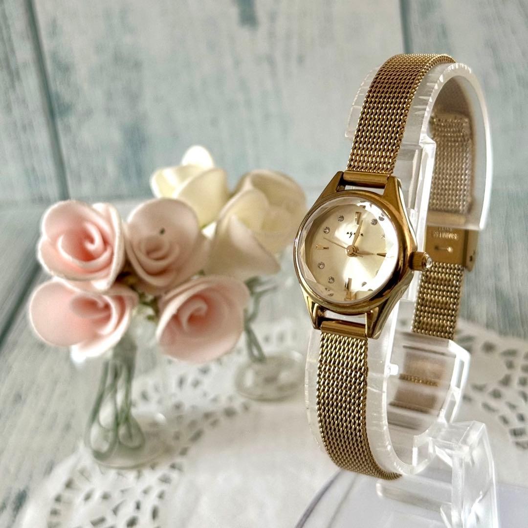 Agete First Gold Round Quartz Wrist Watch Women Japan Battery Replaced 073100