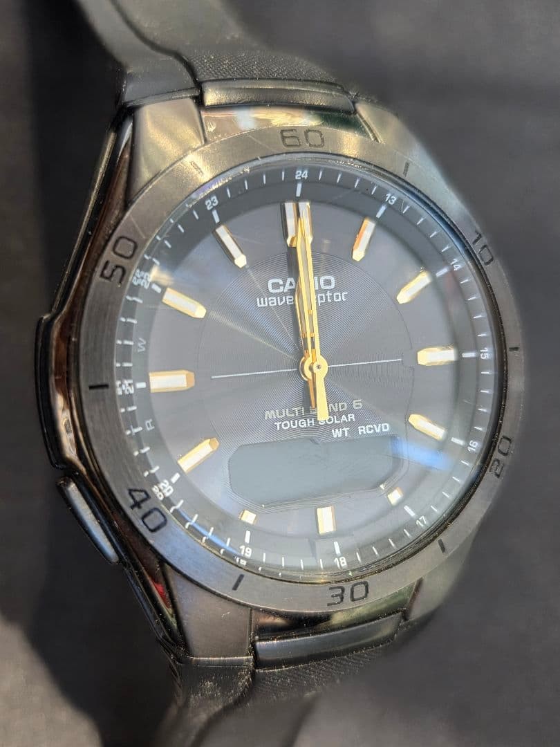 Non-functional CASIO wave ceptor WVA-M640 radiocontrolled solar watch From Japan