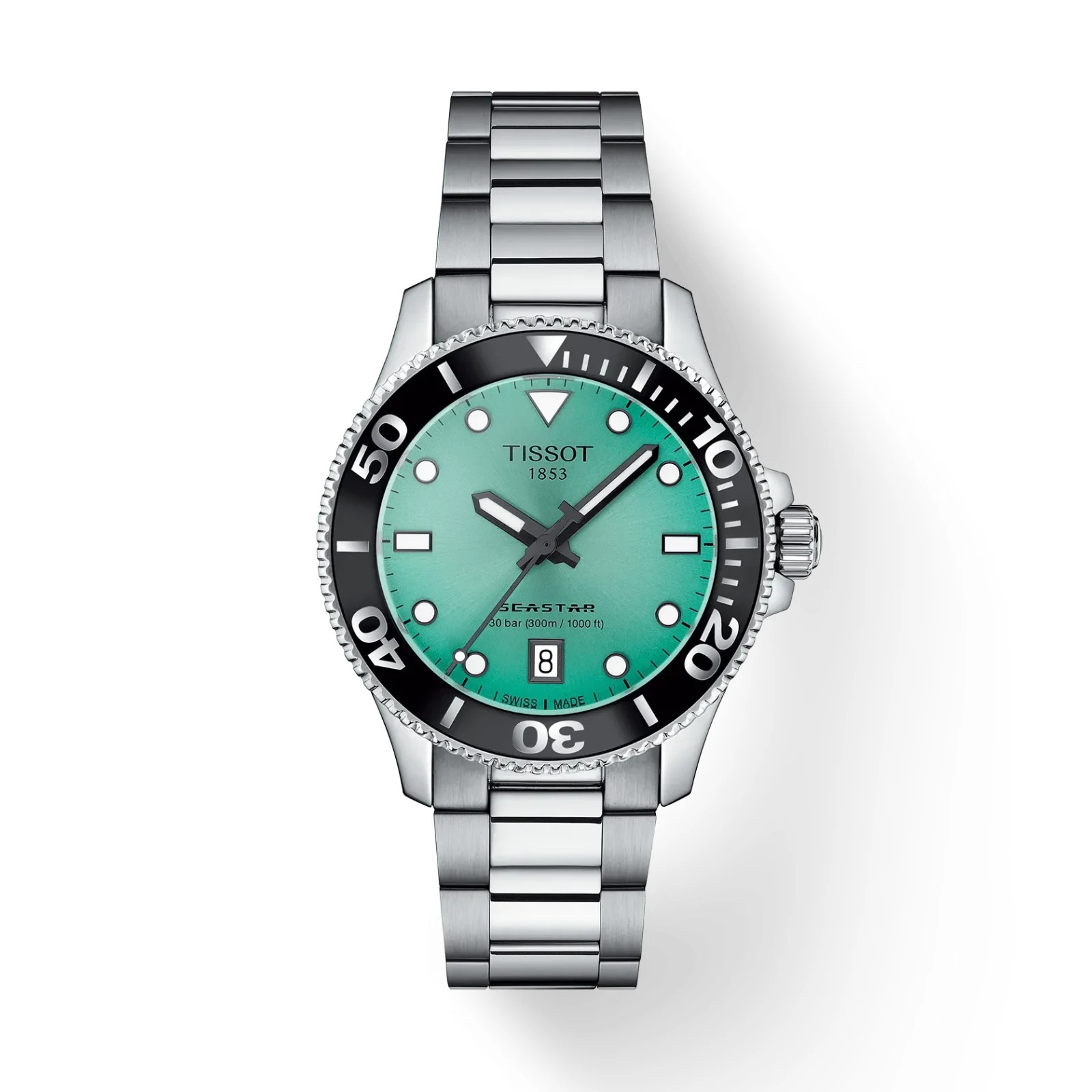 Tissot Seastar 1000 40mm Turquoise Dial Stainless Steel Watch T1204101109100
