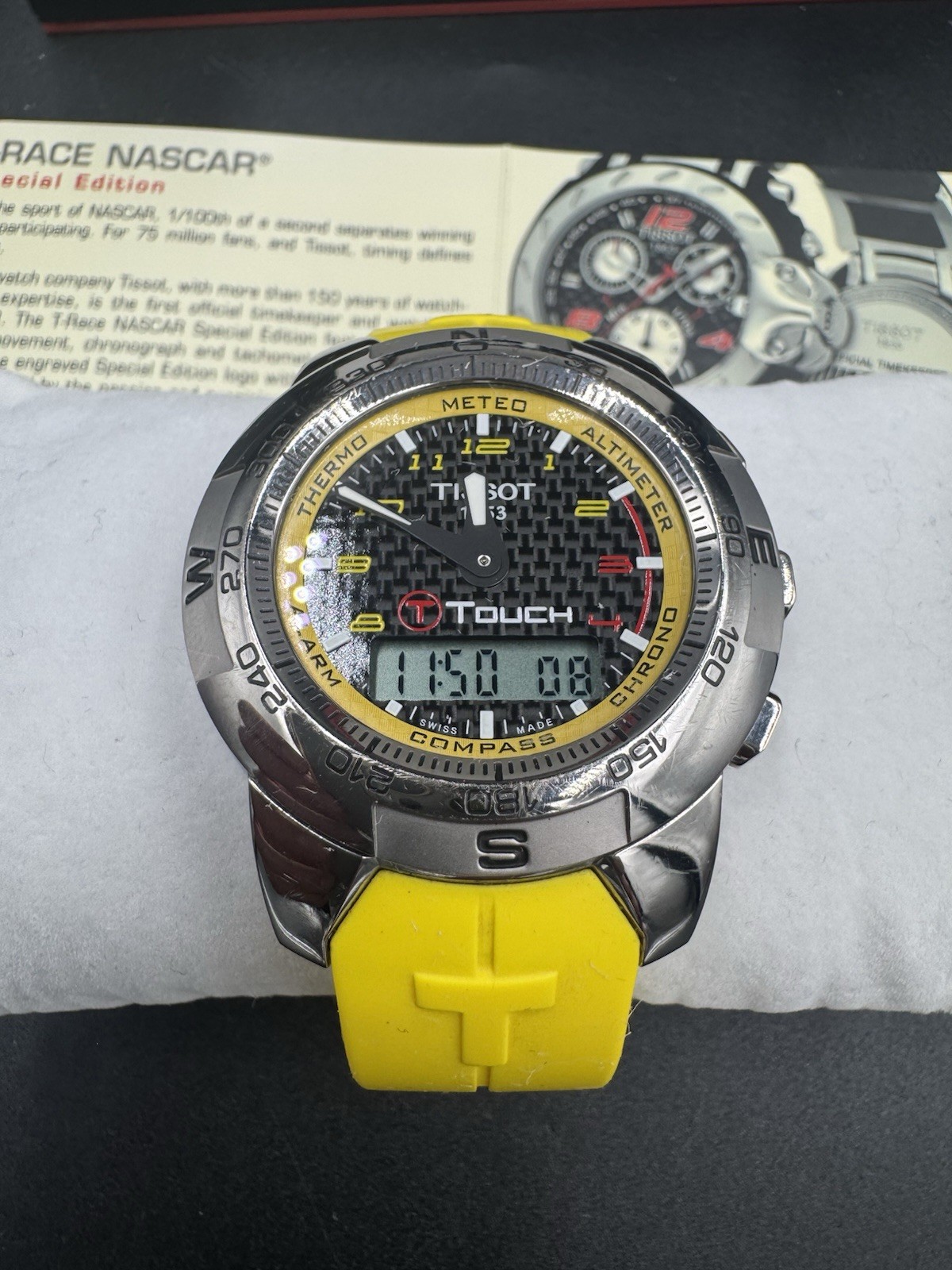 Tissot T-Touch NASCAR Special Edition Titanium Case Yellow Rubber Band with box
