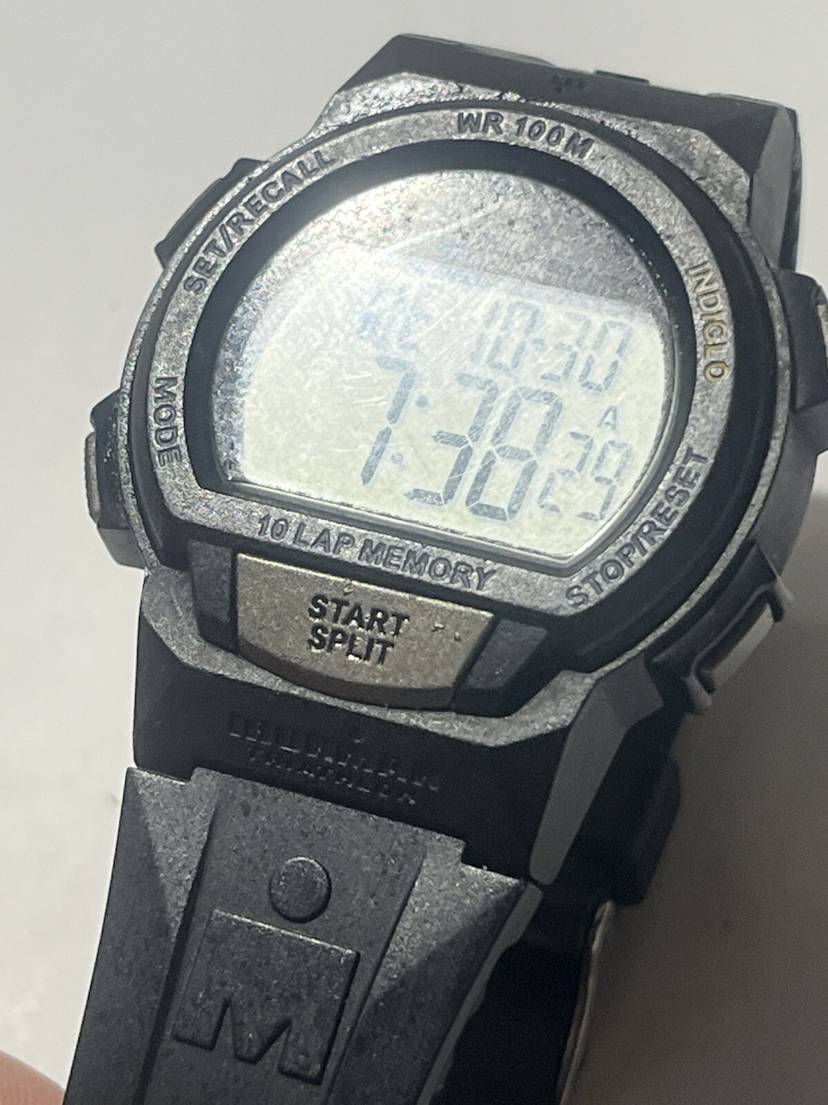 Timex 854 Black Plastic Resin Digital Quartz Men’s Watch Unisex Timer Indiglo