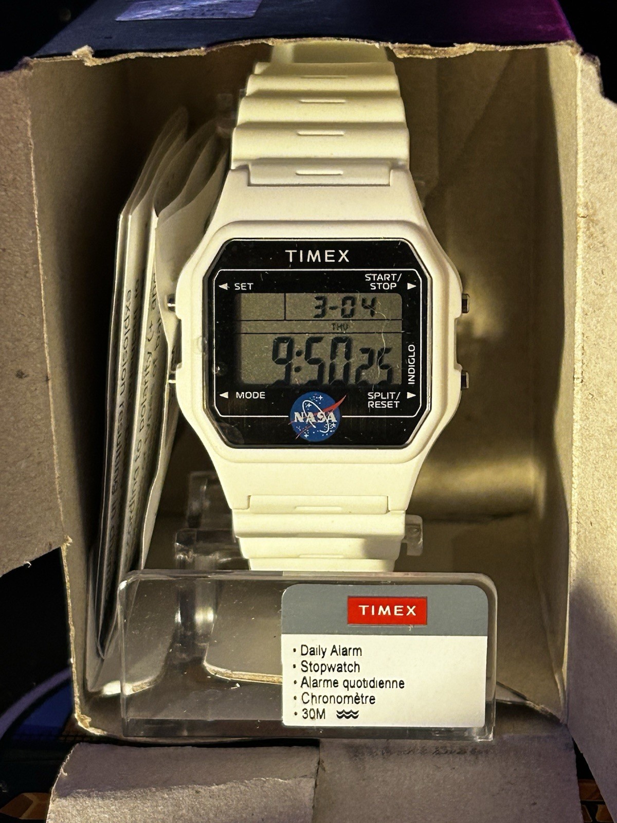 Timex x NASA Artemis ‘White’ 36mm Watch (TW2Y13500) NEW • SHIPS FROM USA