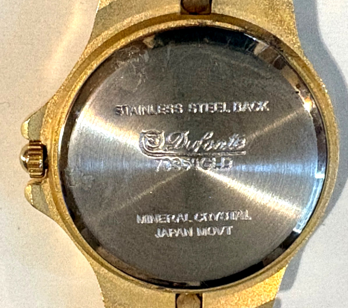 Mint LUICEN PICCARD DUFONTE Mineral Crystal GOLD Women’s Watch 70359 NEW BATTERY
