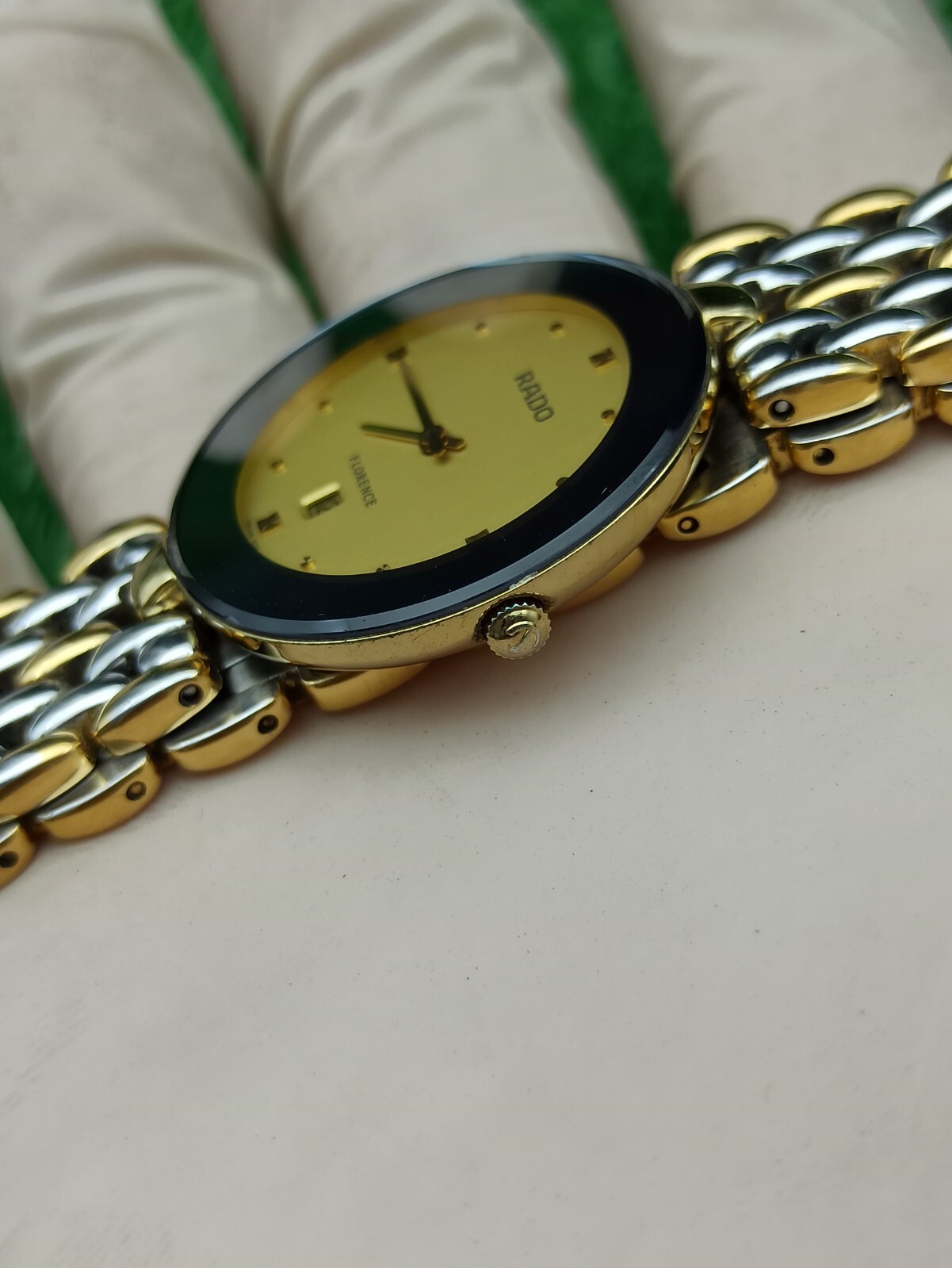 Iconic Model Rado Florence Classic Watch & Half-Gold Swiss Movement 80s Quartz