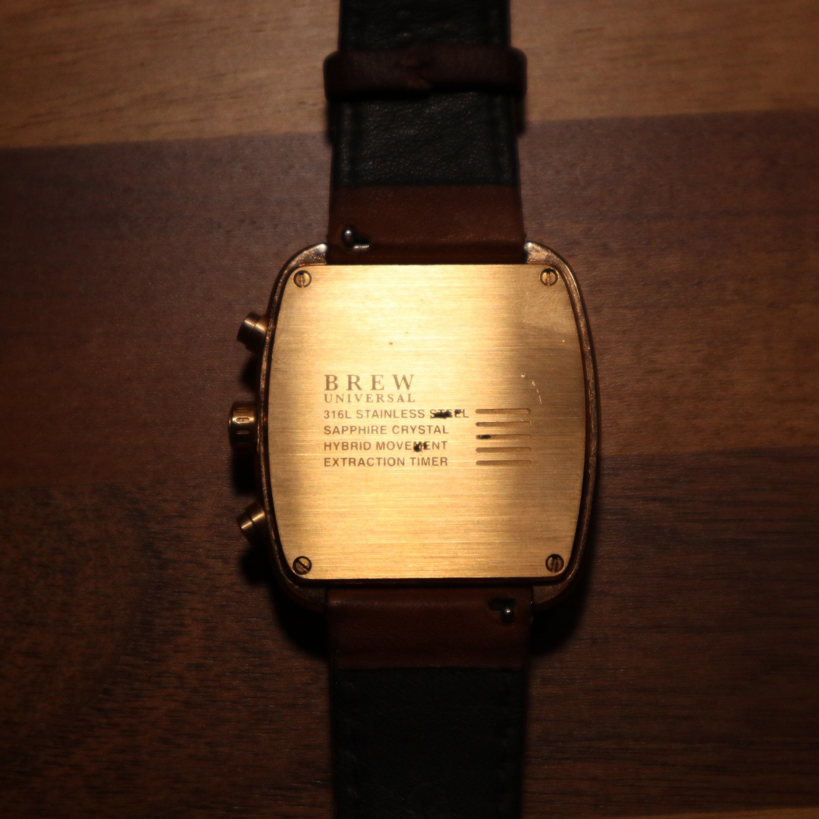 Brew Retrograph Watch OS Espresso Vintage Style Meca-Quartz Chronograph