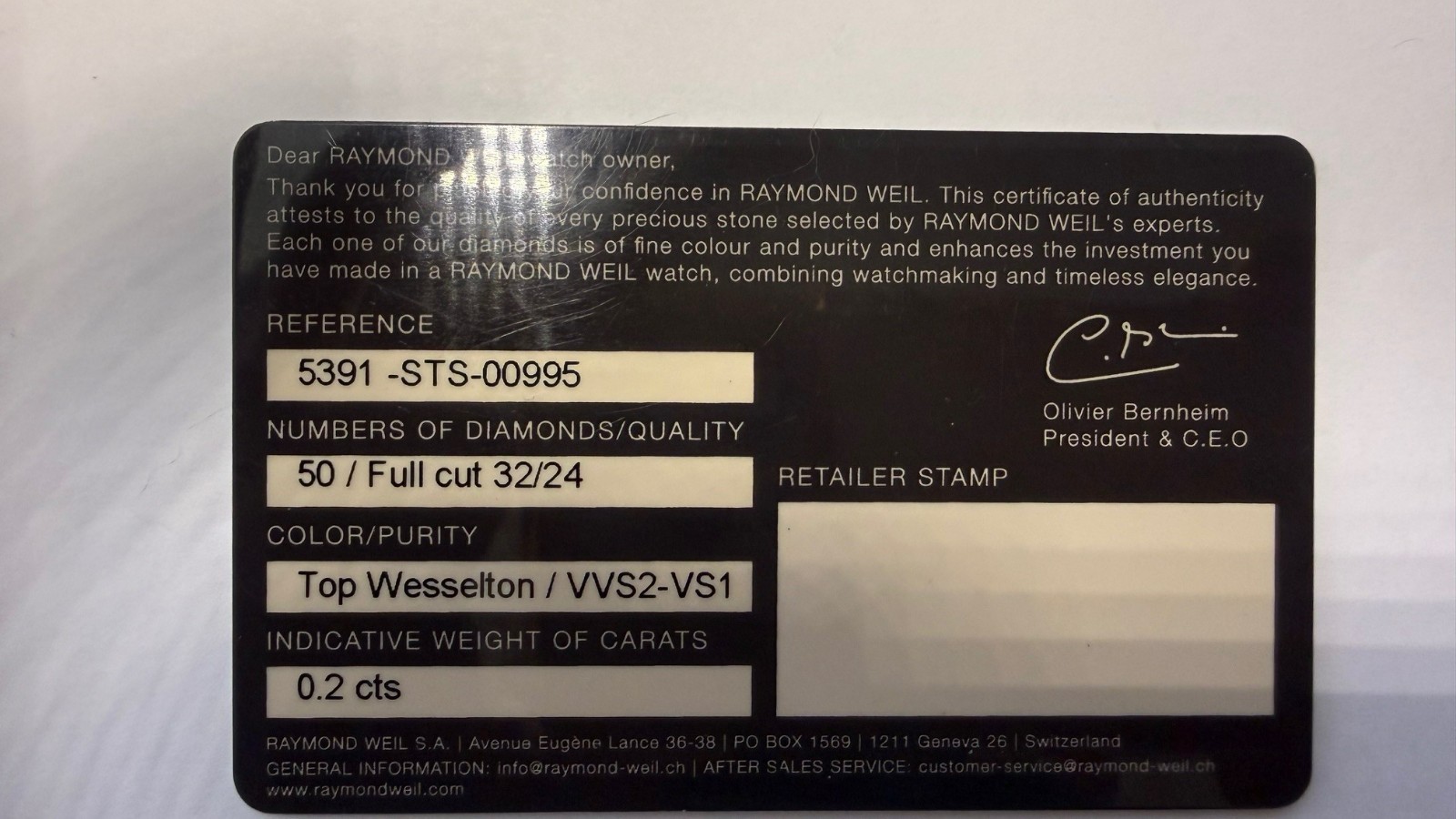 raymond weil ladies tango watch, new in box, never worn