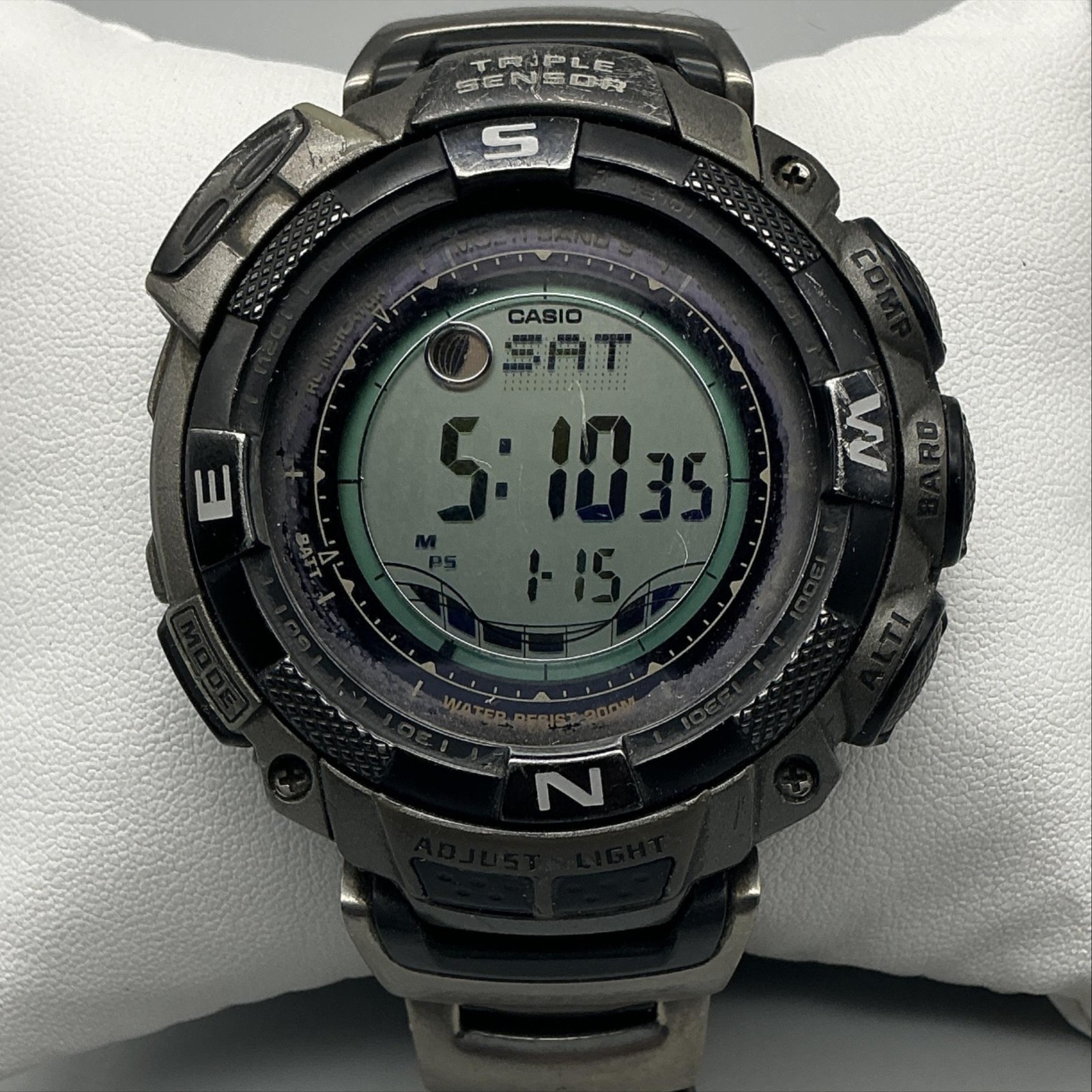 Casio Pathfinder PAW-1500T Mens Watch 49mm Titanium Solar Day Date 7.25″