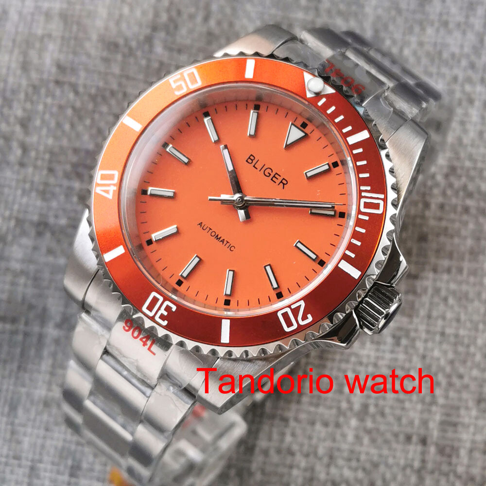 Bliger 40MM Black White Green Red Dial Men’s Watch Ceramic Bezel Luminous NH35