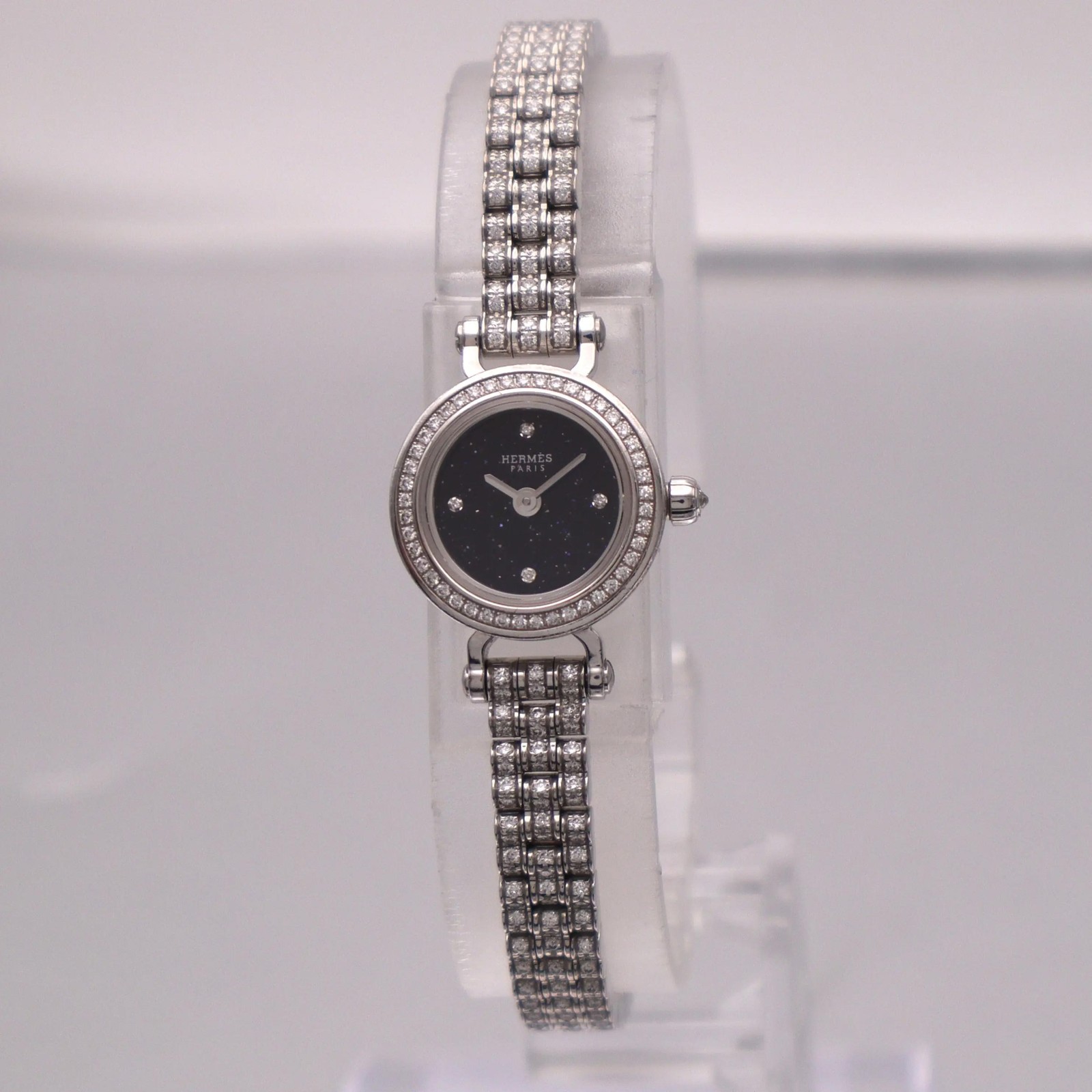 Hermes Faubourg Joaillerie 16.3 mm 18K White Gold Diamonds Watch W049640WW00