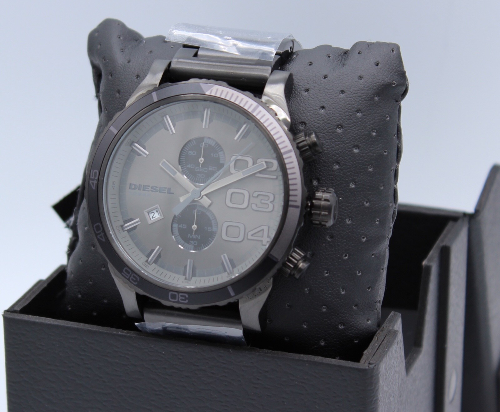 NEW AUTHENTIC DIESEL DOUBLE DOWN 48 GUNMETAL GREY SMOKE MEN’S DZ4314 WATCH