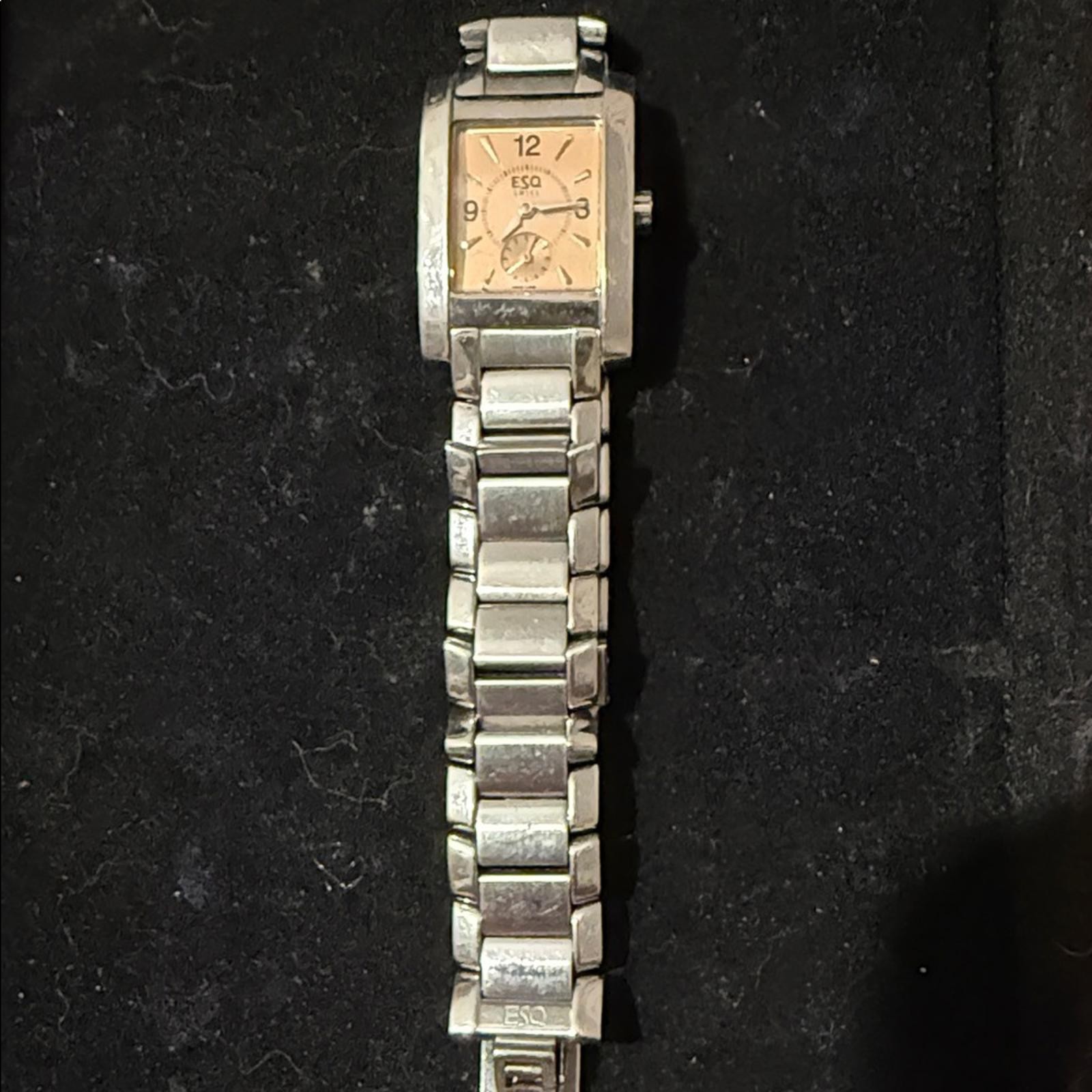 Stylish Silver ESQ Square Watch