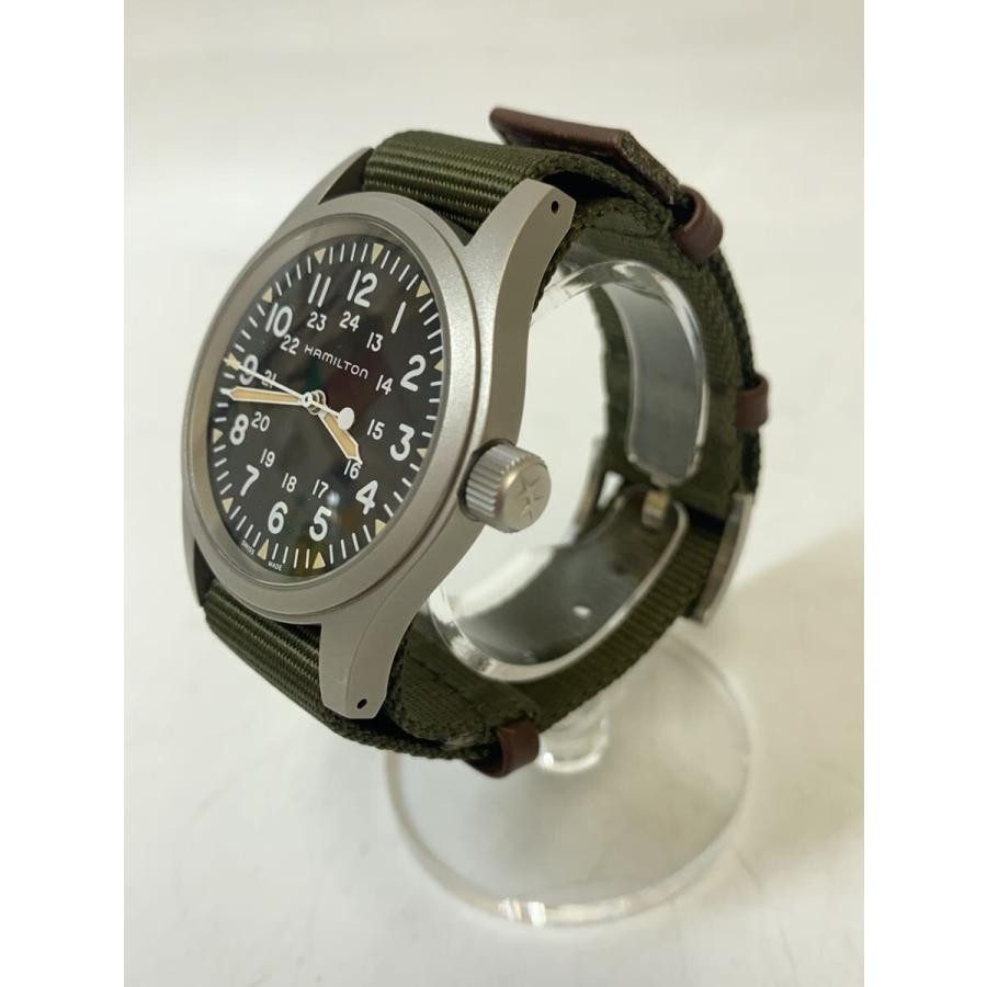 HAMILTON Manual Winding Watch Black Khaki H694390 Authentic Men 9037