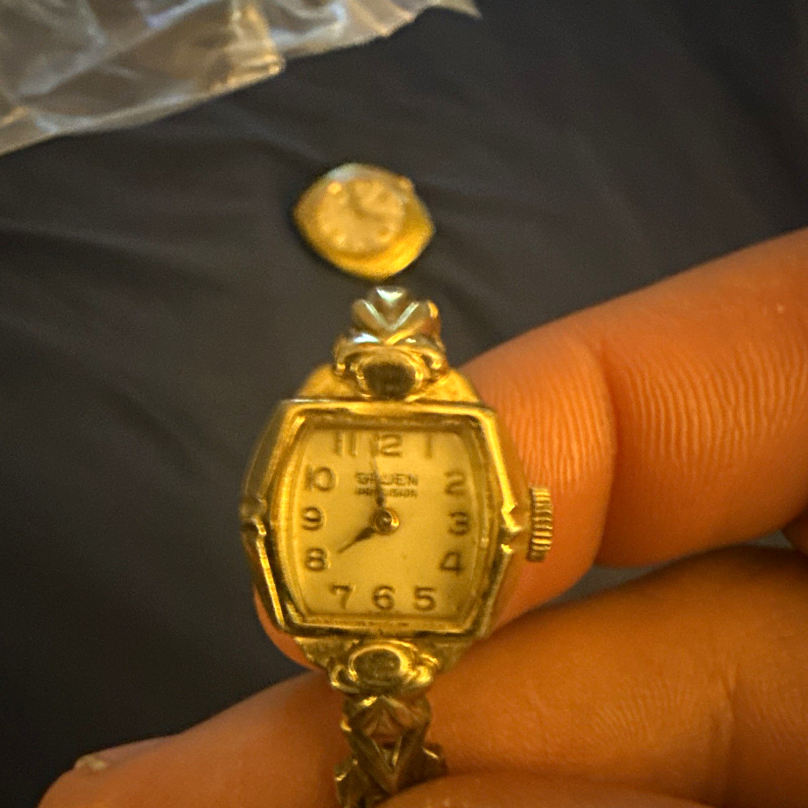 Gruen Precision Vintage Women’s Manual Mechanical Watch White Dial Gold Bracelet