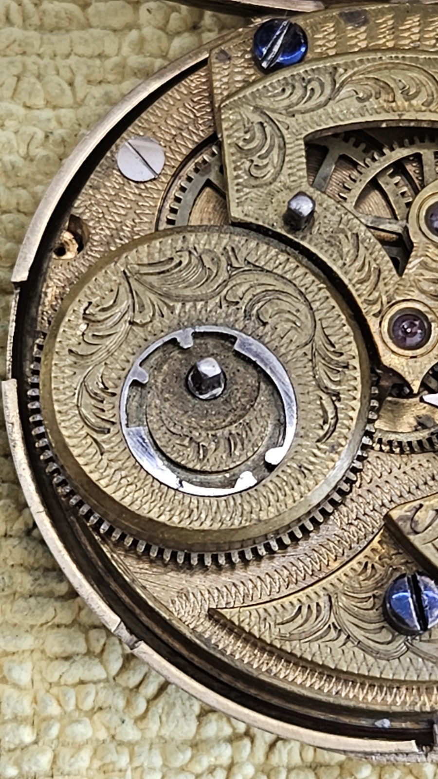 Antique duplex pocket watch movement, For Chineese Emperors, Rare Rolled Gold