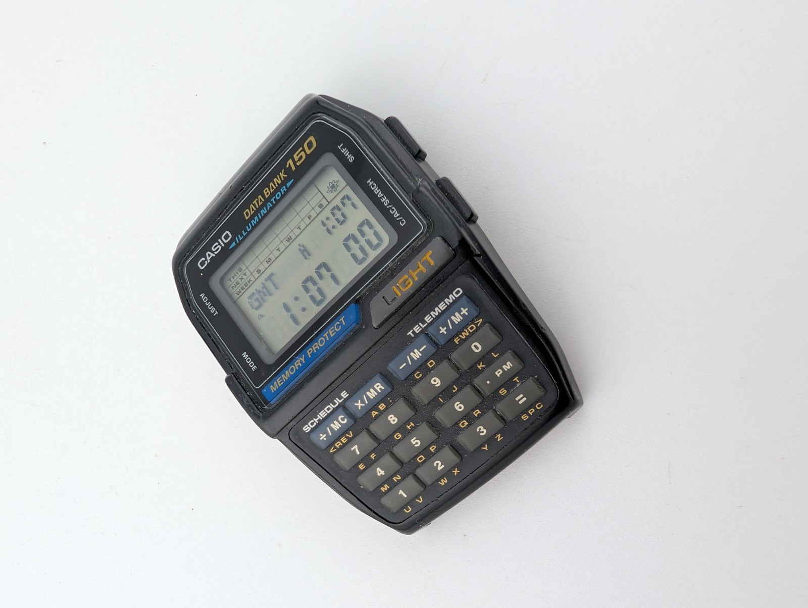 Vtg Casio Data Bank 150 Calculator Watch 34mm Case DBC-150 New Battery