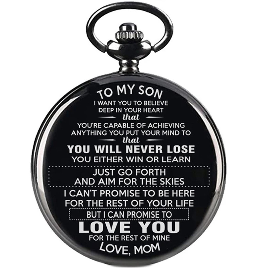 “TO MY SON/ DAUGHTER/ DAD” Quartz Pocket Chain Watch
