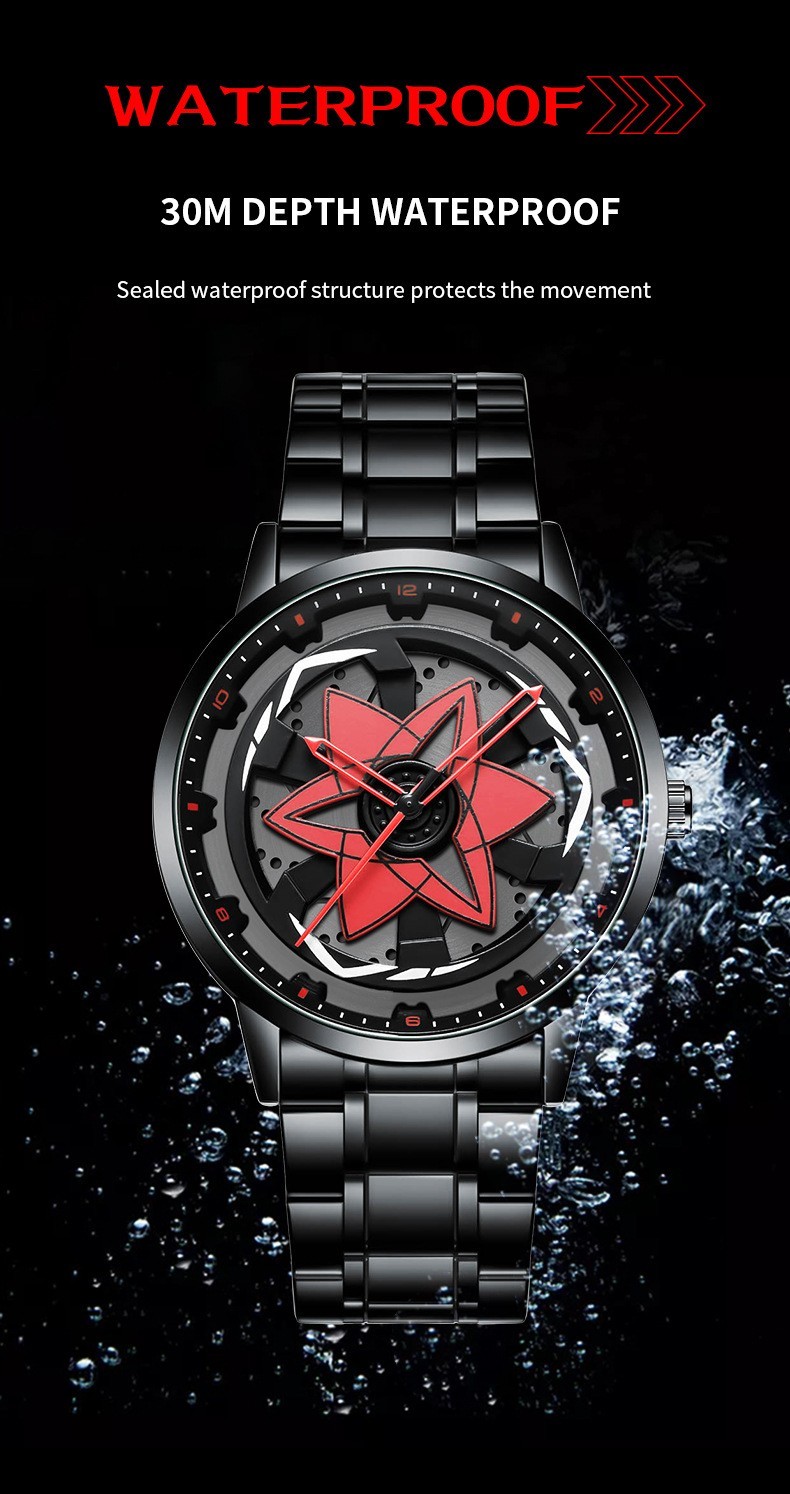 VA VA VOOM Sharingan Rotary Dial Men’s Watch Quartz 360 ° Rotating Luxury 3ATM