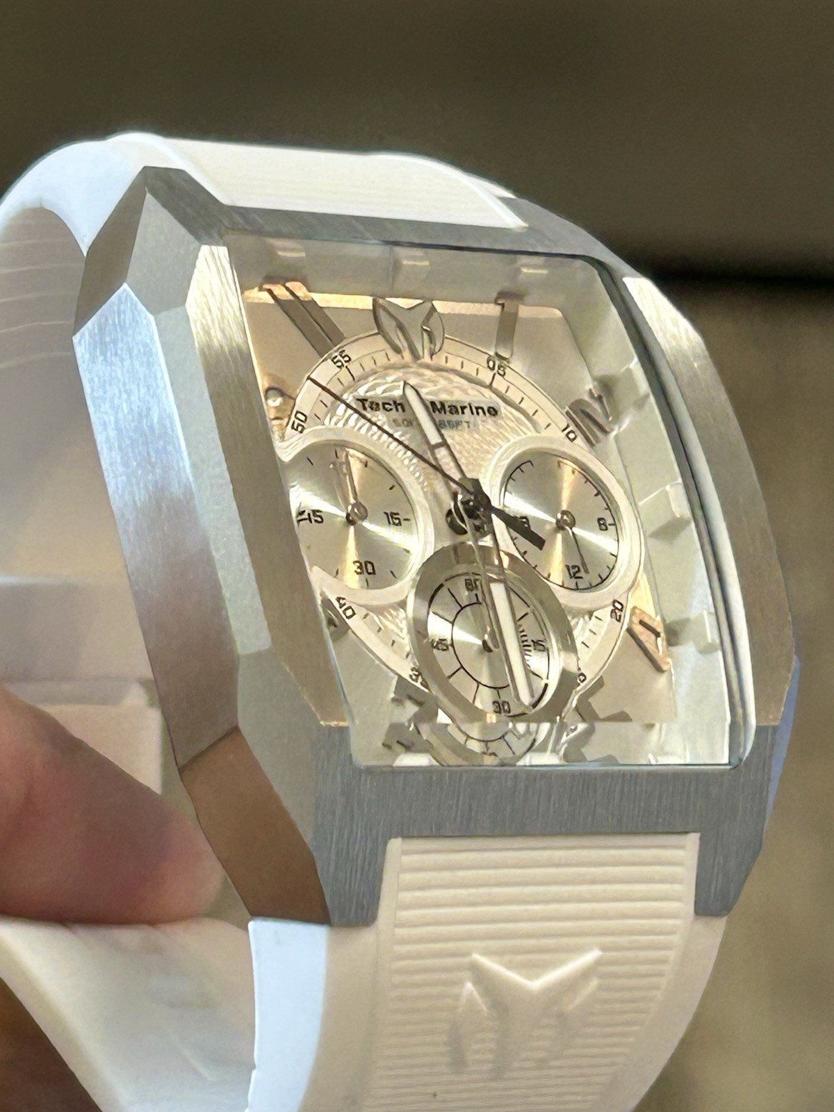 TechnoMarine Aqua Quadrant, WR 50m 43mm, New/Box/3yr Wnty, 8.5” Adjust TM-225120