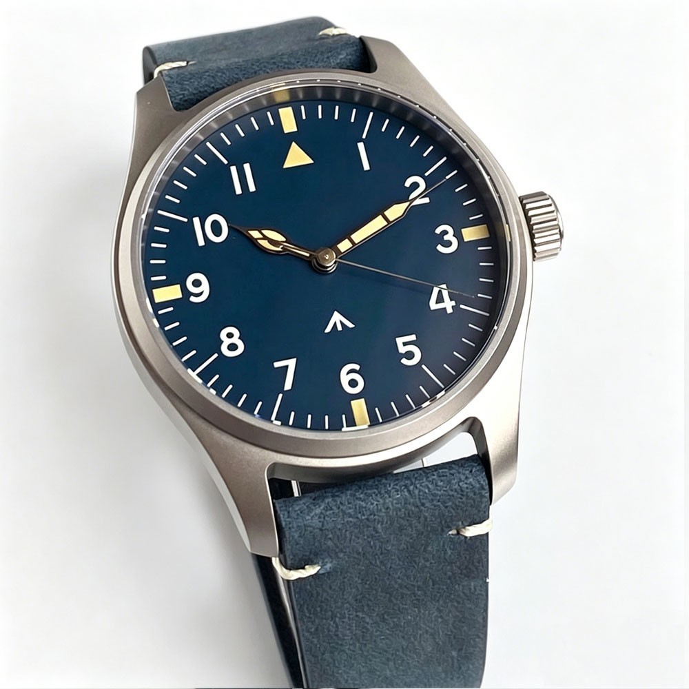 Titanium 39mm Pilot 20BAR Diver Watch Sapphire Lume VH31 Quartz Movt Wristwatch