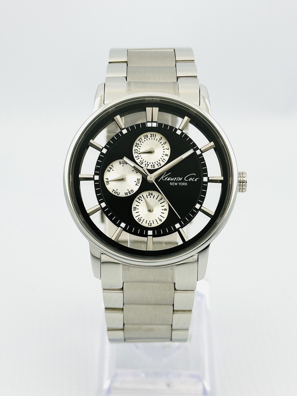 Kenneth Cole KC9115 Men’s See-through transparent Black Dial Bracelet Watch