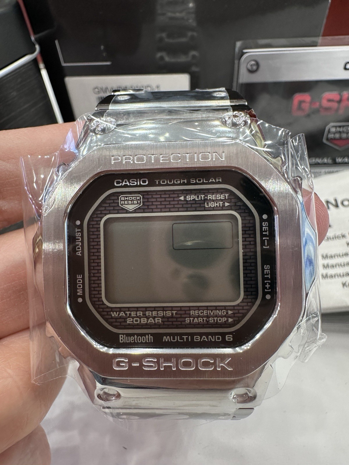 G Shock Casio Watch GMW-B5000D-1 Men’s Gray Watch New Box Papers