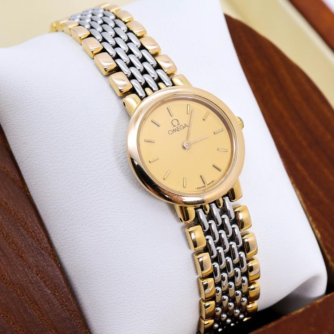 Operation OMEGA DE VILLE watch combination gold silver 3878 Safe packing!