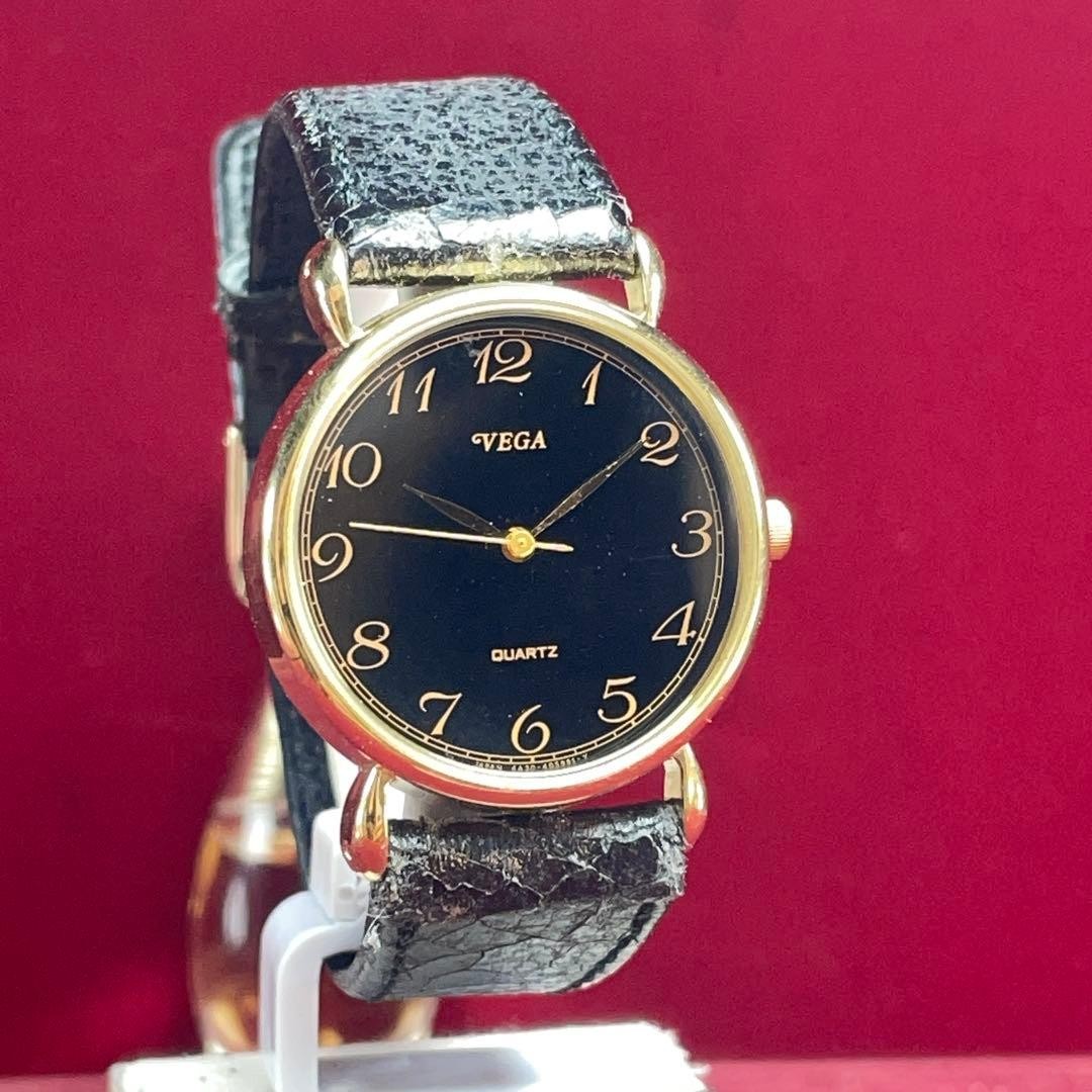 Battery replaced / Made in Japan CITIZEN VEGA Quartz Black Dial