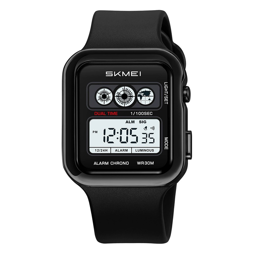 Men’s Digital Sports Waterproof Watch with Dual Time Countdown Alarm Backlight