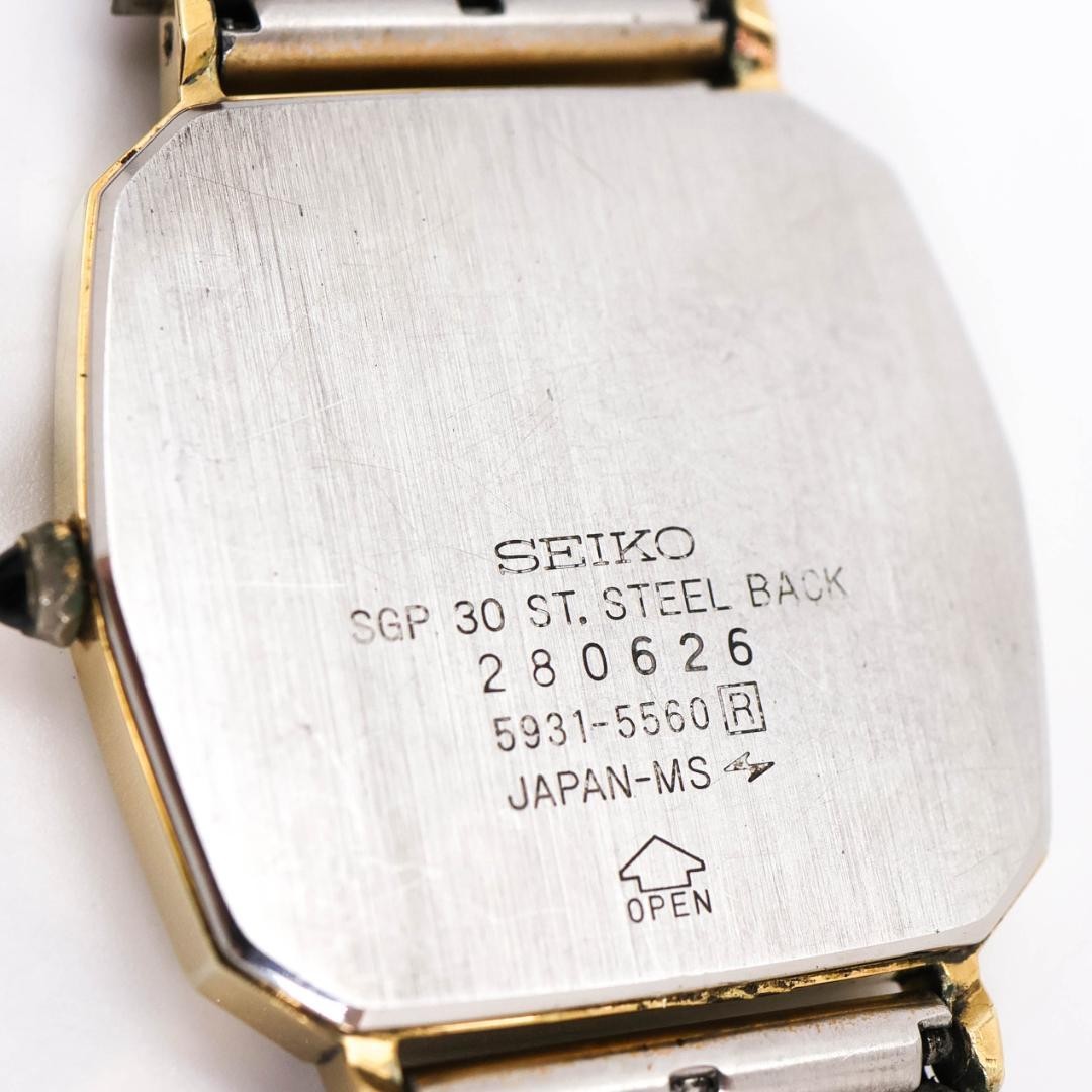 Working SEIKO Dolce wristwatch gold SGP30 square 2985