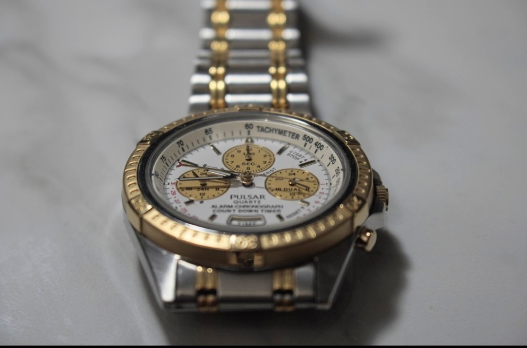 UNIQUE Men’s Vintage CHRONOGRAPH Watch PULSAR “Dancing Hands” N944-6A00. Alarm