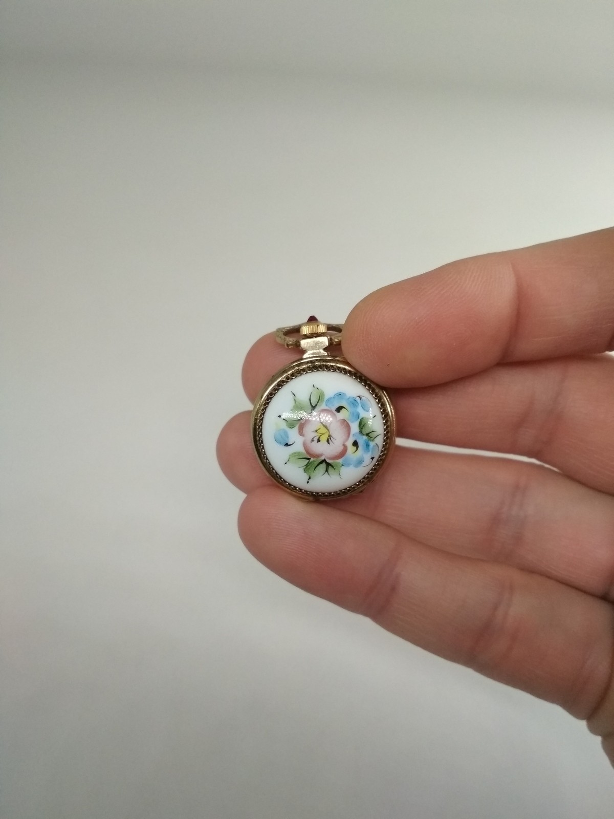 Soviet watch, pendant Chaika, Gold Plated, Locked Enamel, Made in USSR, *340