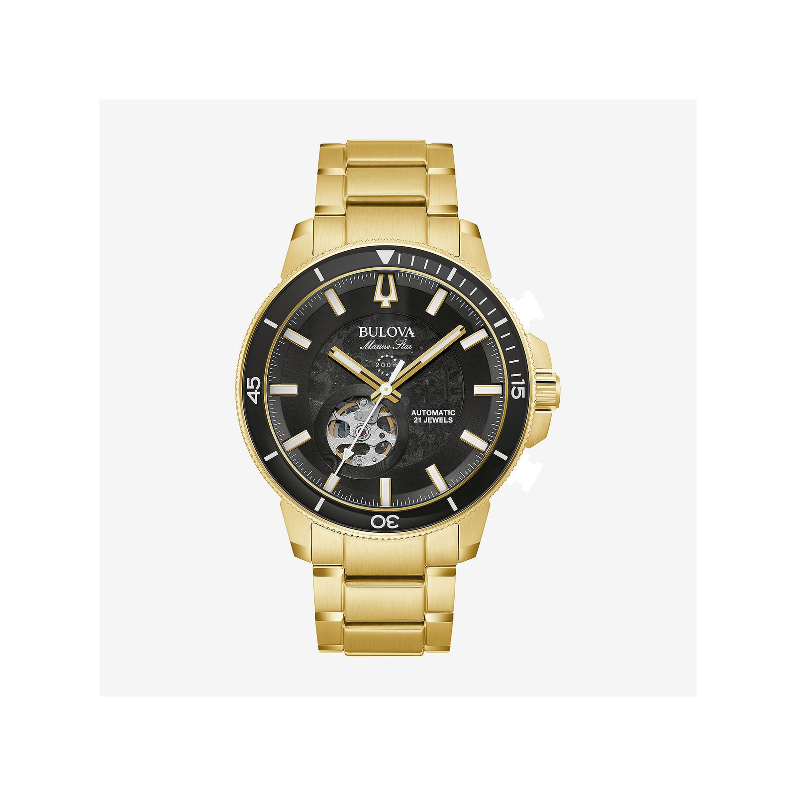 Bulova Marine Star Series C Mens Automatic Gold Tone Stainless Steel Bracelet