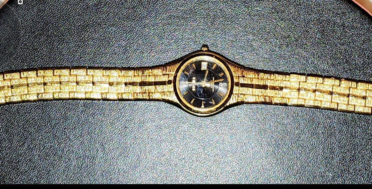 Elgin Women’s Gold Tone Diamond Accent Bracelet Watch