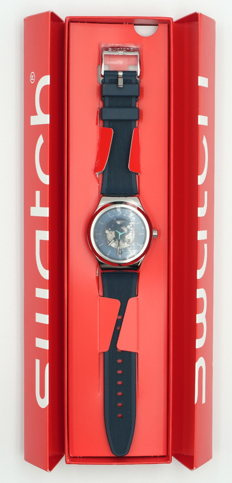 Swatch Irony Blurang Automatic Skeleton Quartz Watch Sistem51 Model YIS430 New