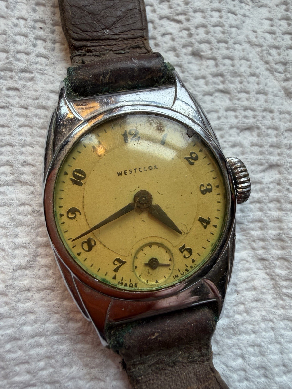 1940’s Vintage Men’s Westclox Military Trench Watch Wristwatch Not Running