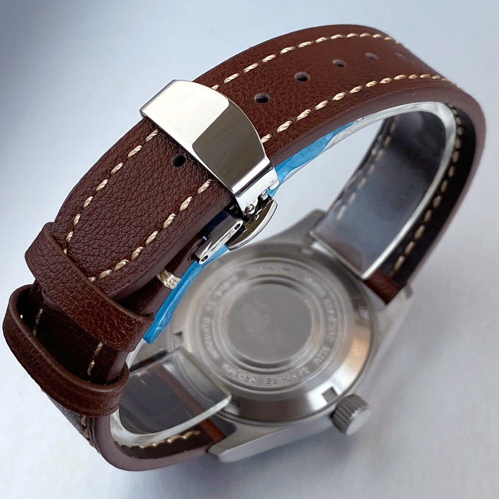 Pilot Titanium Case Tandorio Military Field NH34 Automatic Men Watch Screw Crown
