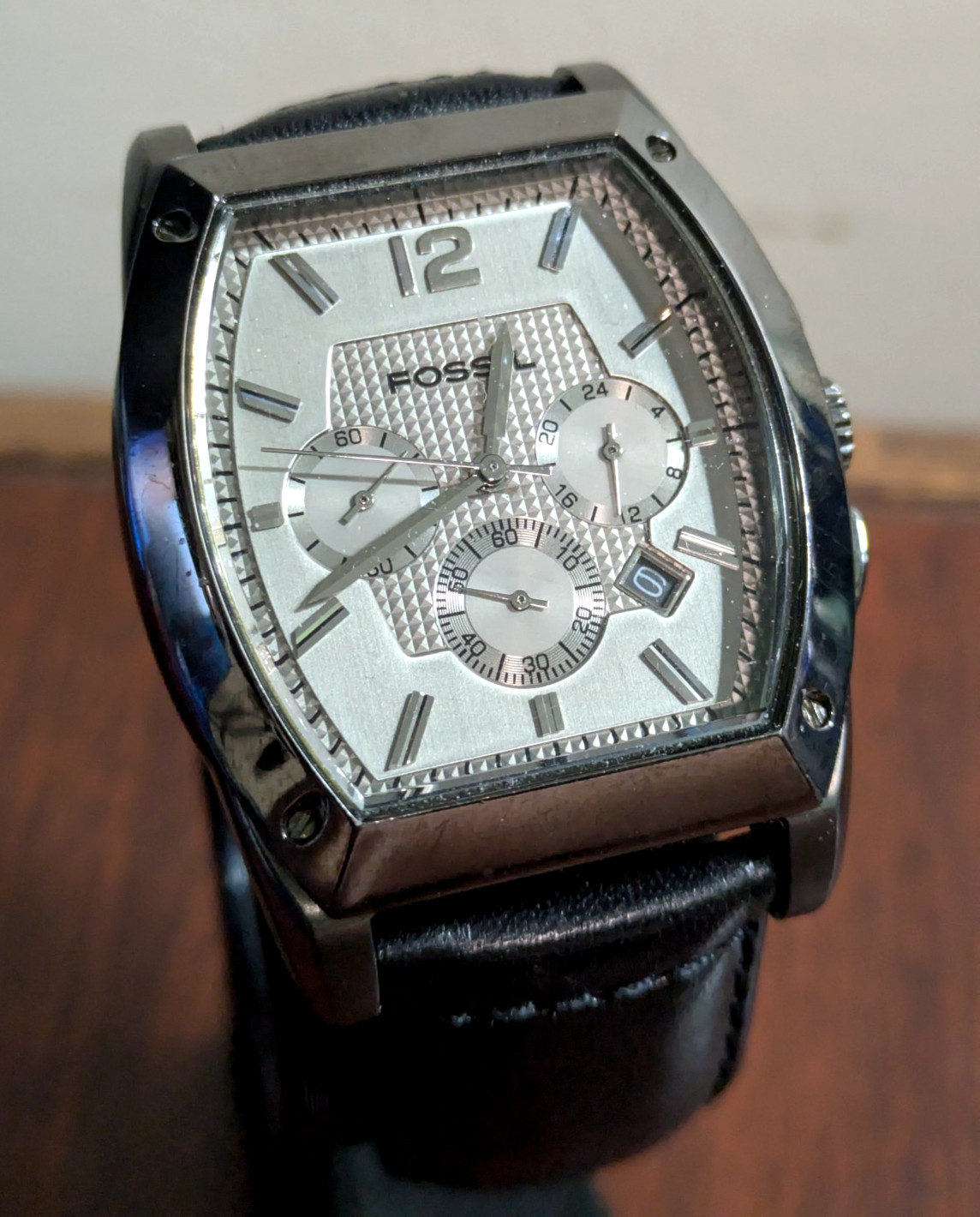 Men’s Fossil Arkitekt Chrono Date Analog Quartz Watch – Black Leather FS-4320