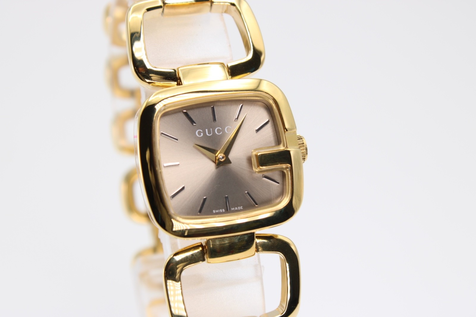 GUCCI YA125511 G- Brown Sunbrushed Dial Ladies Watch 24mmx22.5mm