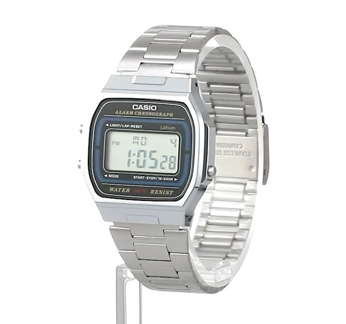 CASIO A164WA-1QJH Classic Digital Watch Silver Stainless Steel Alarm Japan